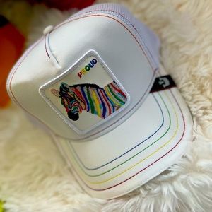 Goorin Animal Farm Trucker Baseball Hat ZEBRA Gay Pride Proud Rainbow LG…
